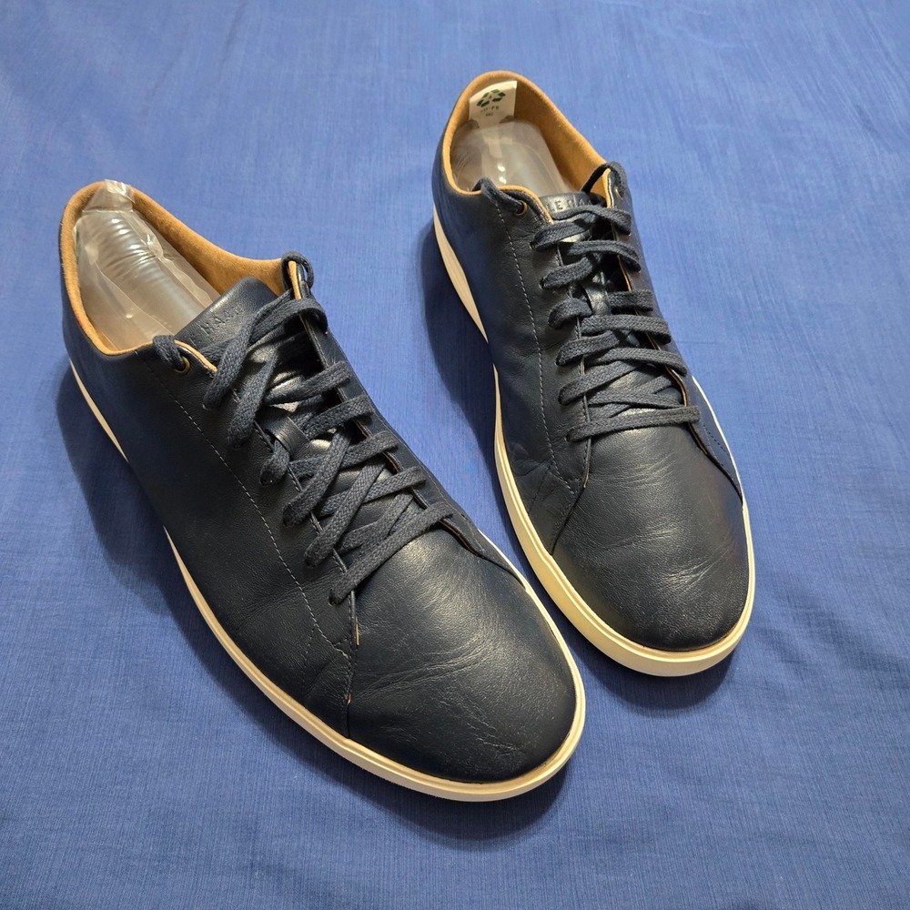 Cole Haan Grand Crosscourt II Men 14W Navy Blue Leather Sneakers C26522 Exc